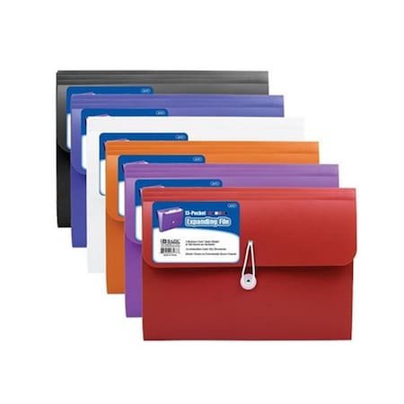 BAZIC PRODUCTS Bazic 7-Pocket Letter Size Poly Expanding File, 12PK 3178